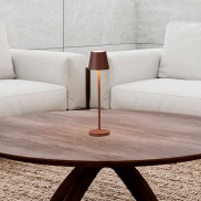 Nova Luce Petit - lampe de table rechargeable - Ø 7 x 28 cm - 2W dimmable LED inclus - IP54 - corten
