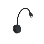 Faro Loke - applique murale avec interrupteur - 3 x 32 cm - 3W LED inclus - noir mat