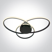 ONE Light Décoratif - plafonnier - 65 x 8,2 cm - 60W TRIAC dimmable LED inclus - noir