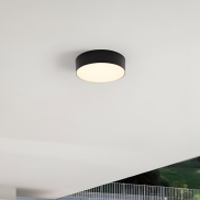 Nova Luce Judi - plafonnier - Ø 22 x 6 cm - 20W LED inclus - IP65 - noir