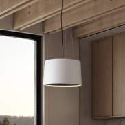 Nova Luce Atil - lampe suspendue - Ø 35 x 210 cm - 24W LED inclus - blanc sablé et noir