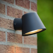 Lucide Dingo - applique murale extérieure - 11,5 x 14,5 x 9 cm - 5W LED dimmable inclus - IP44 - anthracite