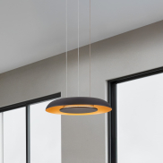 Nova Luce Epos - lampe suspendue - Ø 40 x 145 cm - 24W dimmable LED inclus - noir sablé et or brossé