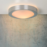 Lucide Fresh 1 - plafonnier - Ø 27 x 9 cm - IP44 - aluminium brossé