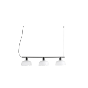 Faro Tatawin - lampe suspendue 3L - 16,6 x 100 x 210 cm - noir/verre laiteux