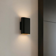 Lucide Ovalis - applique murale - 16 x 8,5 x 20 cm - noir et or mat