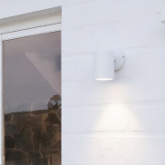 Nova Luce Jackie - applique murale extérieure - Ø 6 x 8 x 8 cm - 3W LED inclus - IP65 - blanc sablé