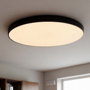 Lucide Unar - plafonnier - Ø 80 x 5 cm - 80W LED dimmable inclus - 3 niveaux de dimmer - noir