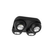 Nova Luce Gon - spot en saillie 4L - 25 x 25 x 9 cm - 4 x 5W LED inclus - noir sable