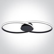 ONE Light Décoratif - plafonnier - 71 x 6 cm - 40W LED dimmable inclus - noir