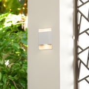 Nova Luce Polly - applique murale extérieure - 13 x 18 x 5,5 cm - 10W LED inclus - IP54 - blanc sablé