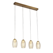 Searchlight Cyclone - lampe suspendue - 75,5 x 11,5 x 150 cm - 22W LED dimmable inclus - bronze et champagne