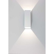 Artdelight Vegas - applique murale - 5 x 5 x 15 cm - 2 x 1,5W LED inclus - IP65 - blanc