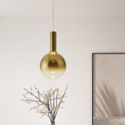 Nova Luce Nostos - lampe suspendue - Ø 25 x 170 cm - 6W dimmable LED inclus - or champagne