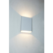 Artdelight Diaz Large - applique murale - 4 x 14,5 x 20 cm - 2 x 6W LED inclus - IP65 - blanc