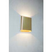 Artdelight Diaz Large - applique murale - 4 x 14,5 x 20 cm - 2 x 6W LED inclus - IP65 - or chaud