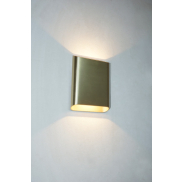 Artdelight Diaz Large - applique murale - 4 x 14,5 x 20 cm - 2 x 6W LED inclus - IP65 - or brossé