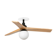 Faro Klim S - ventilateur de plafond avec lumière et rosace encastrée - Ø 92,5 - noir mat et pin