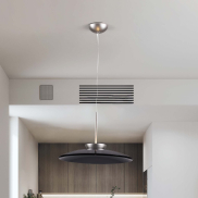 Nova Luce Esti - lampe suspendue - Ø 50 x 240 cm - 21W dimmable LED inclus - nickel brossé et verre fumé