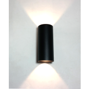 Artdelight Brody2 - applique murale - 7,2 x 7,2 x 18 cm - 2 x 4W LED dimmable inclus - IP54 - noir