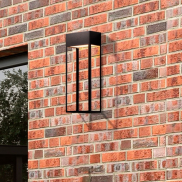 Nova Luce Moby - applique murale extérieure - 16 x 40 x 9 cm - 20W LED inclus - IP65 - noir sablé
