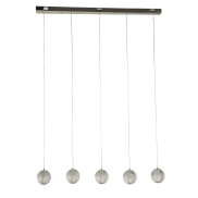 Searchlight Allure - lampe suspendue - 100 x 150 cm - 21W LED dimmable inclus - chrome et transparent