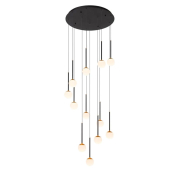 Lucide Calina - lampe suspendue - Ø 69,9 x 169,3 cm - 12 x 7,7W LED dimmable inclus - noir