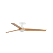 Faro Heywood L - ventilateur de plafond avec lumière et rosace encastrée - Ø 132 cm - blanc mat et pin