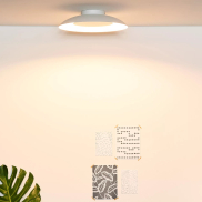 Lucide Foskal - plafonnier - Ø 34,5 x 7,3 cm - 12W LED inclus - blanc