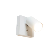 Artdelight Master - Applique murale avec interrupteur et port USB - 11,5 x 12,5 x 11,5 cm - 6W LED inclus - blanc