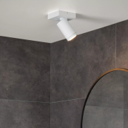Lucide Taylor - spot en saillie 1L - 10 x 10 x 12,5 cm - 5W LED dimmable inclus - dim to warm - IP44 - blanc