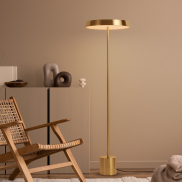 Nova Luce Vetro - lampadaire - Ø 40 x 136 cm - 33W  LED inclus - or satiné
