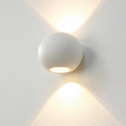 Artdelight Denver - Applique d'extérieur - Ø 10 cm - 2 x 4W LED dimmable inclus - IP54 - blanc