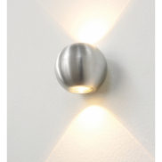 Artdelight Denver - applique murale extérieure - Ø 10 cm - 2 x 4W LED dimmable inclus - IP54 - aluminium