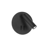 Nova Luce Penor - applique murale avec interrupteur - Ø 14 x 5,7 cm - 9W LED inclus - noir sable