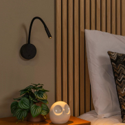 Lucide Asja - applique murale rechargeable - Ø 8,5 x 42,1 cm - 3W LED dimmable inclus - noir