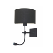 Artdelight Quad - applique murale avec double interrupteur - 18 x 11 x 11 cm - 3W LED inclus - noir