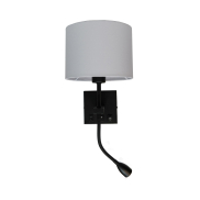 Artdelight Quad USB - applique murale avec double interrupteur et port USB - 18 x 11 x 11 cm - 3W LED inclus - noir
