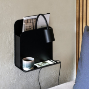 Nordlux Roomi - lampe murale avec interrupteur et double port USB - 16,5 x 24,8 x 28,2 cm - noir