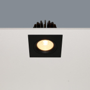 Artdelight Venice 2508 - spot encastrable - 80 x 80 mm, Ø 68 mm encastrable - 8W LED dimmable inclus - IP44 - noir