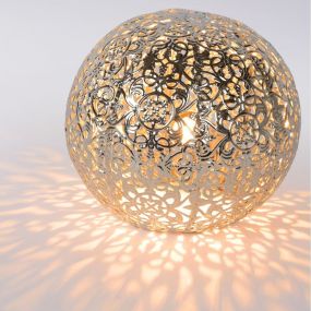 Lucide Paolo - lampe de table rond -  Ø 14 cm - argent