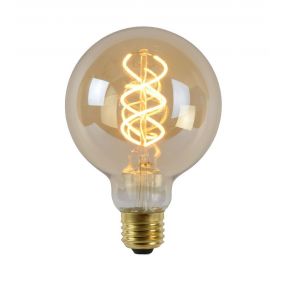 ampoule à filament LED à intensité variable - Ø 9,5 cm - E27 - 5W - 2200K - ambre
