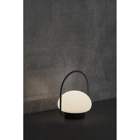 Nordlux Sponge - lampe de table d'extérieur - rechargeable par câble USB - Ø 22,5 x 27,7 cm - fonction Moodmaker à 3 niveaux - LED 4,8W inclus - IP65 - blanc et noir