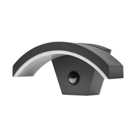 Integral LED Archy - applique murale extérieure avec détecteur de mouvement - avec fonction de neutralisation du détecteur - 27,5 x 11,2 x 11,7 cm - 8W LED inclus - IP54 - gris foncé - couleur de lumière blanche (4000K)