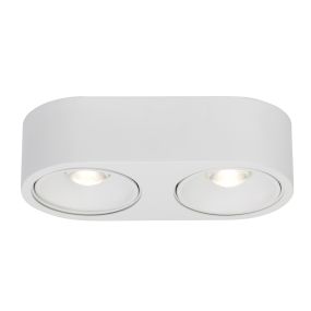 AEG Leca – spot en saillie 2 lumières – 26 x 13 x 7 cm – 2 x 9W LED dimmables incluses – blanc