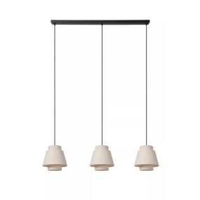 Lucide Tribute 3L - lampe suspendue - 120 x 25 x 150 cm - beige