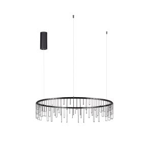 Nova Luce Stellar - lampe suspendue - Ø 80 x 150 cm - 31W dimmable LED inclus - noir chromé