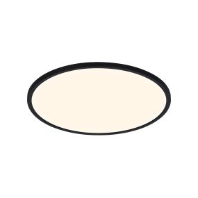 Nordlux Oja - plafonnier de salle de bains - Ø 42,4 x 2,3 cm - 3 niveaux Moodmaker Fonction SceneSelect (3000K-4000K) - 19W LED inclus - IP54 - noir