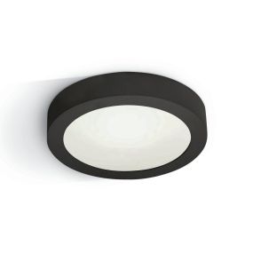 ONE Light LED Plafo Round - plafonnier - Ø 24 x 3,9 cm - 16W LED inclus - noir - couleur de lumière blanche