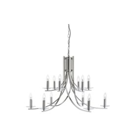 Searchlight Ascona - lustre - Ø 88 x 262 cm - argent satiné